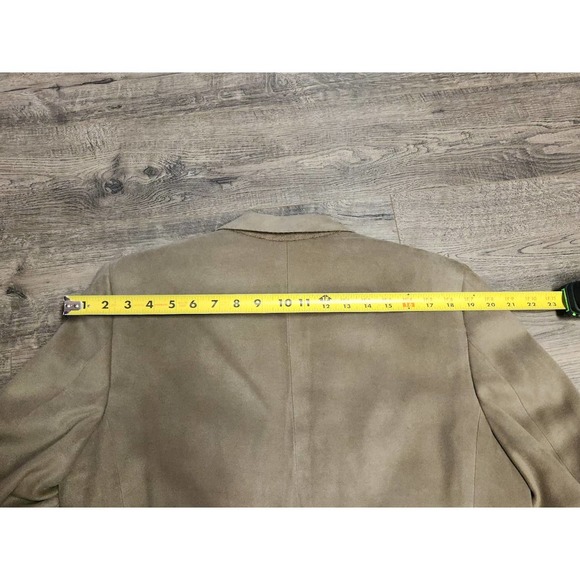 Vintage 90s Lanvin Paris Feather Suede Designer Suit Jacket Coat Blazer Mens 40R - Picture 11 of 12